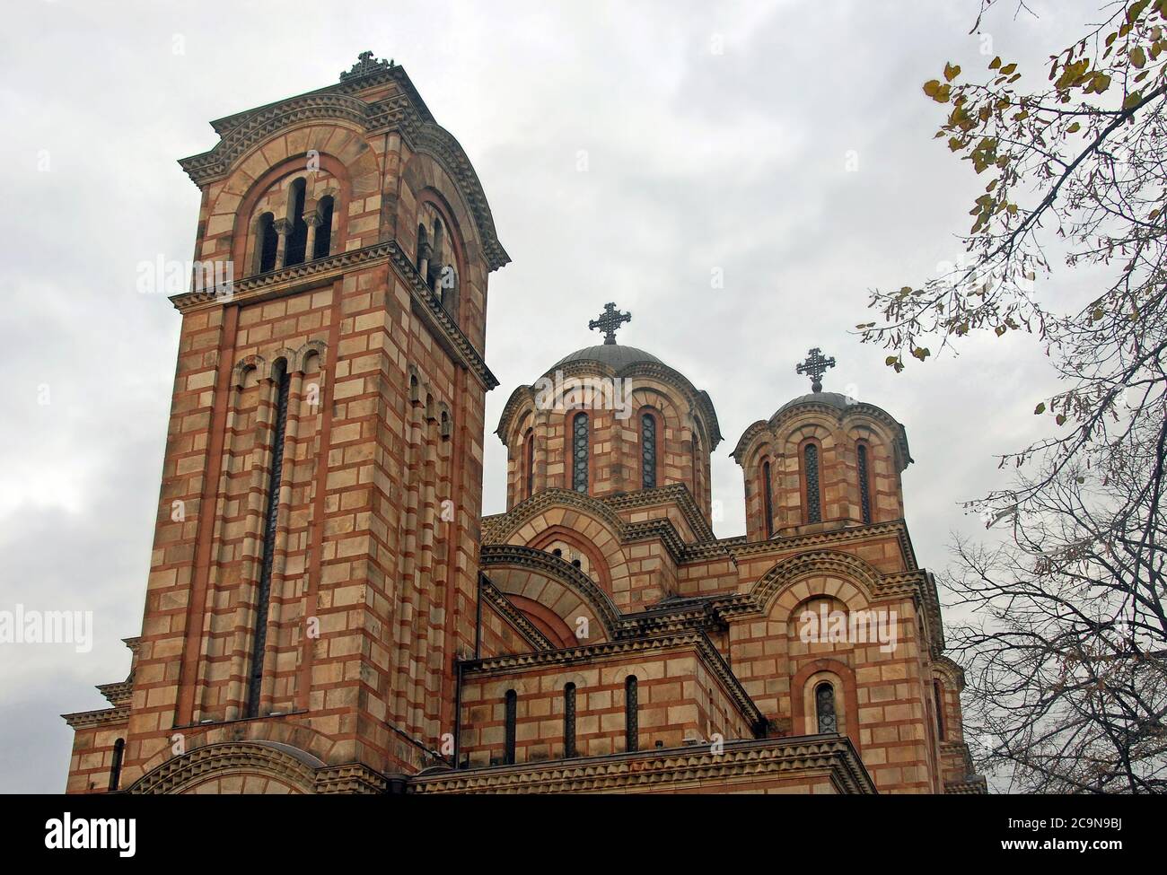Belgrade in Serbia. The Church of Saint Mark is a Serbian Orthodox ...